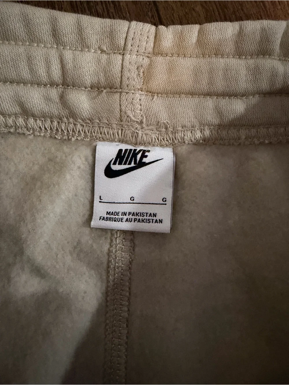 Nike Beige Fleece Jogger Bottoms